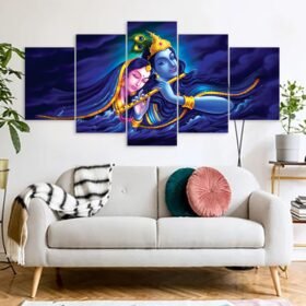 Radha Krishna Hindu Religious Canvas Prints 3MM Board & Mat Lamination