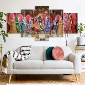 Radha Krishna Hindu Religious Canvas Prints 3MM Board & Mat Lamination