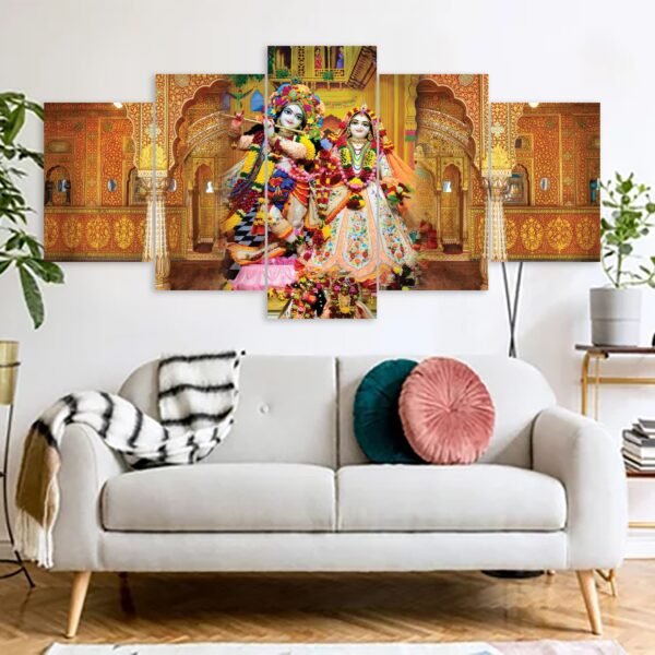 Radha Krishna Hindu Religious Canvas Prints 3MM Board & Mat Lamination