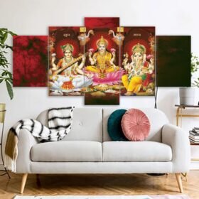 Laxmi Ganesh Saraswati Canvas Print