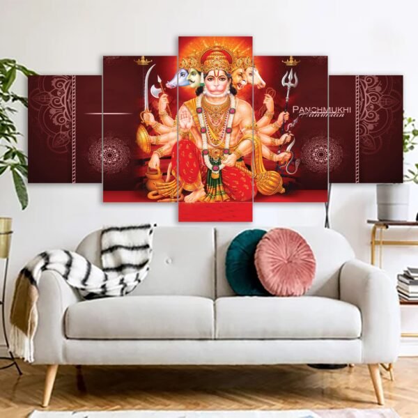 Hanuman Hindu Religious Canvas Prints 3MM Board & Mat Lamination
