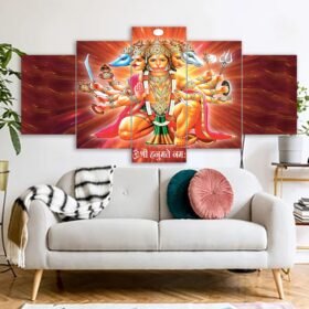 Hanuman Hindu Religious Canvas Prints 3MM Board & Mat Lamination