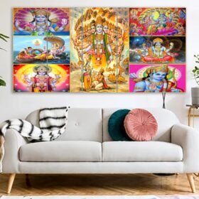 Sree Krishna Bishwarup Canvas Print With 3D Lemination & 5MM Board