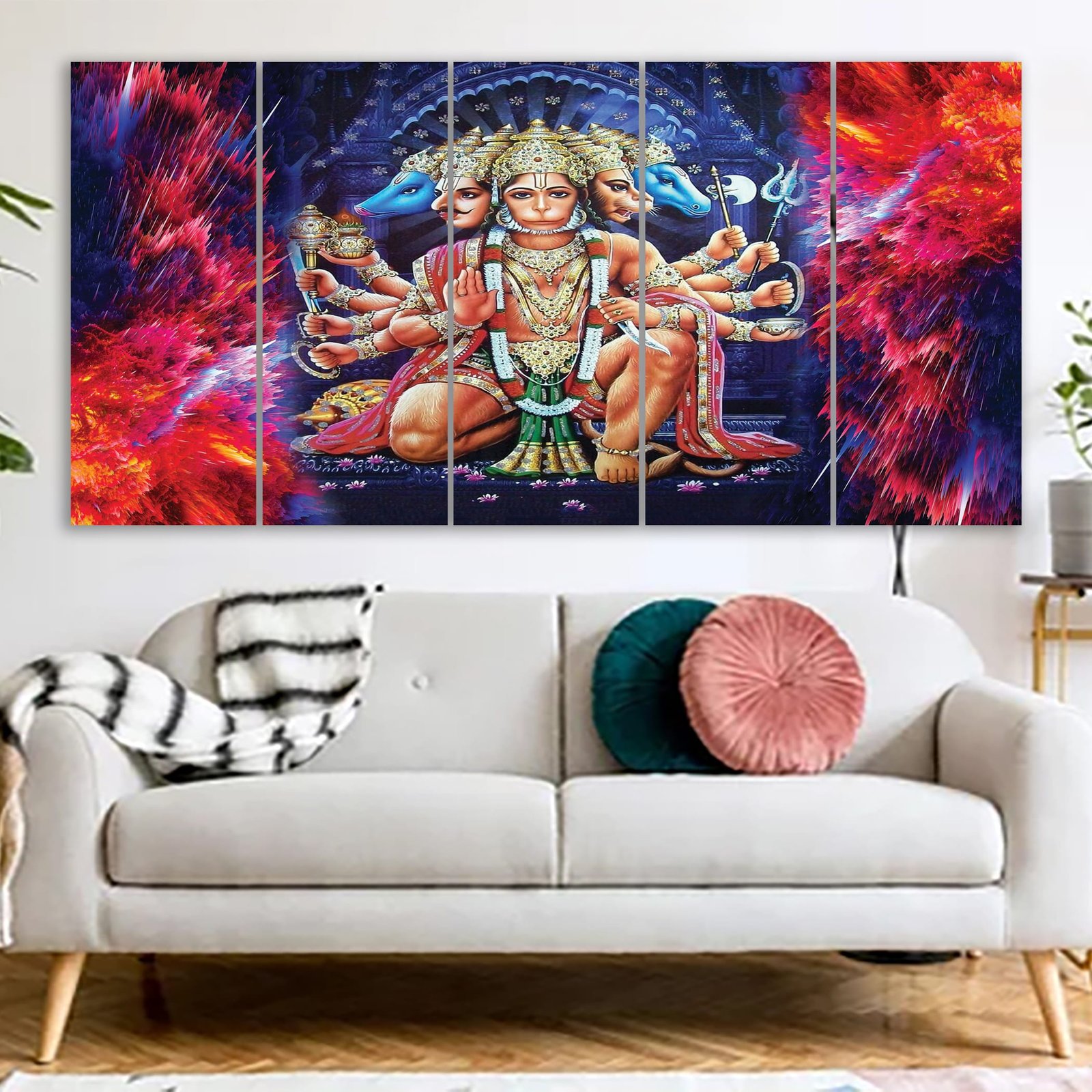 Best Panchamukhi Hanuman Canvas Print With 3D