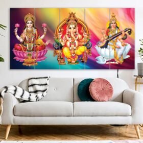 Laxmi Gaesh Saraswati 3D Canvas Print