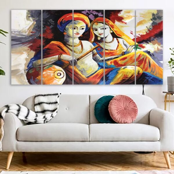 Radha Krishna Canvas 3D Print With 5MM Board