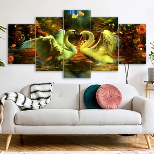 Lovely Swan Canvas Print With 3MM Board