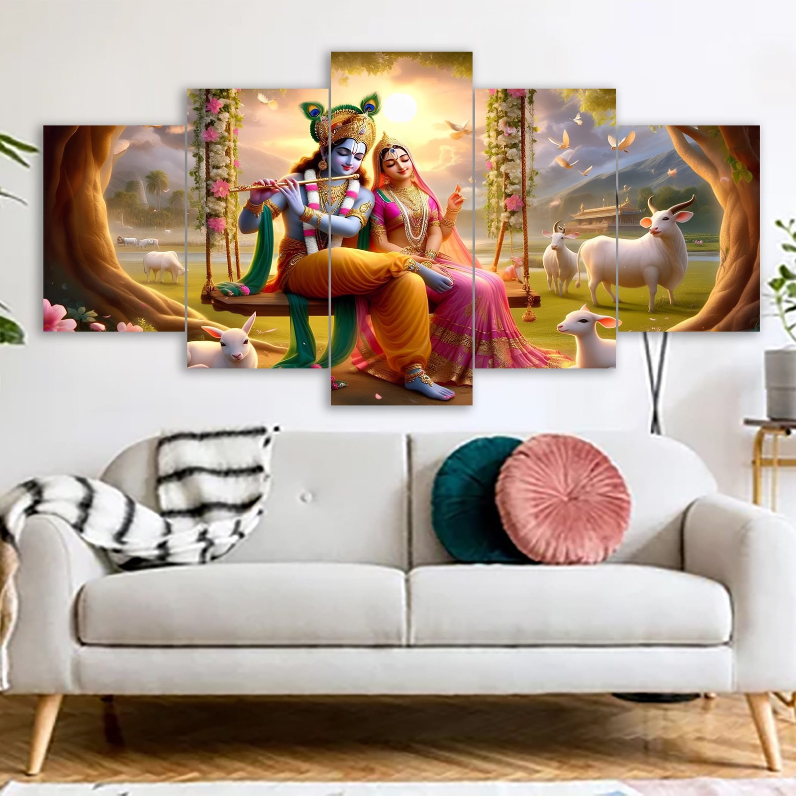 radha krishna canvas print
